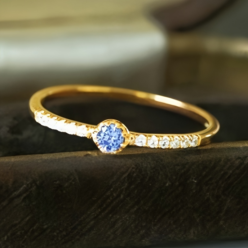 Adjustable Purple CZ Open Ring for Women